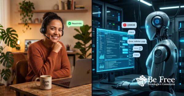 atendimento humanizado para pequenas empresas versus suporte por robô