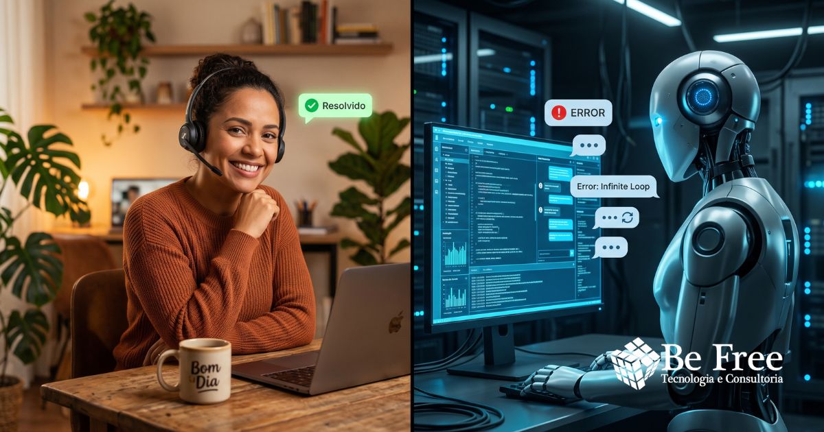 atendimento humanizado para pequenas empresas versus suporte por robô